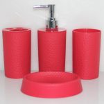 HF705 Red Bathroom Set of 4pcs