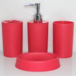 HF705 Red Bathroom Set of 4pcs