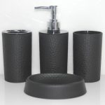 HF705 Black Bathroom Set of 4pcs