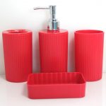HF707 Red Bathroom Set of 4pcs