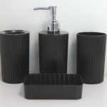 HF707 Black Bathroom Set of 4pcs