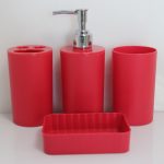 HF708 Red Bathroom Set of 4pcs