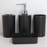 HF708 Black Bathroom Set of 4pcs